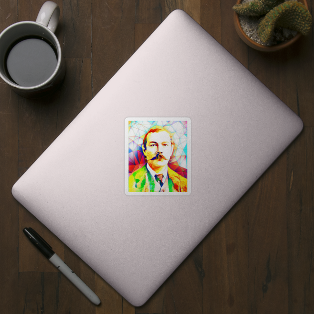 Arthur Conan Doyle Colourful Portrait | Arthur Conan Doyle Artwork by JustLit